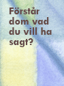 Frstr dom vad du vill ha sagt?